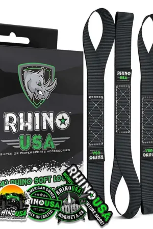 Rhino USA Soft Loops Motorcycle Tie-Down Set 4-Pack Black Trusted Brand