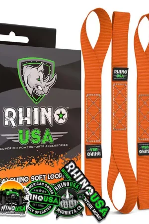 Modern Rhino USA Soft Loops Motorcycle Tie-Down Set 4-Pack Orange