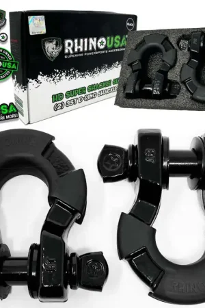 Rhino USA 8T Super Shackle 2-Pack (Black) Free Shipping