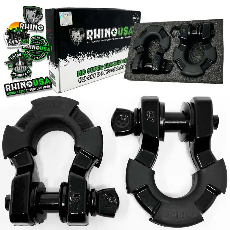 Rhino USA 8T Super Shackle 2-Pack (Black) Free Shipping