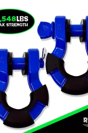 Rhino USA 8T Super Shackle 2-Pack (Blue) Buy Direct