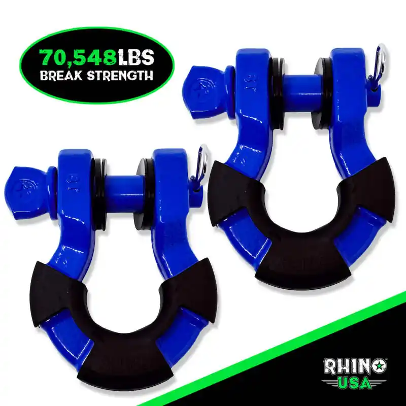 Rhino USA 8T Super Shackle 2-Pack (Blue) Buy Direct
