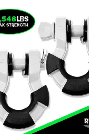 Fresh Stock Rhino USA 8T Super Shackle 2-Pack (White)