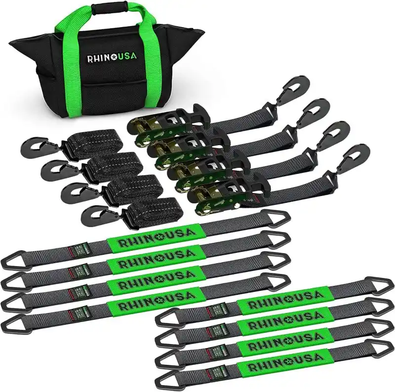 Seasonal Sale Rhino USA Heavy Duty Vehicle Tie Down Kit (Snap Hook)