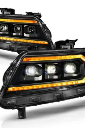 Hassle-Free Returns ANZO 15-22 Chevy Colorado Full LED Headlights w/ Initiation (Amber DRL) - Black