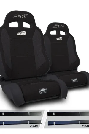Professional Grade PRP 03-06 Jeep Wrangler TJ Enduro Elite Suspension Seat - Trek Edition - Black (Pair)