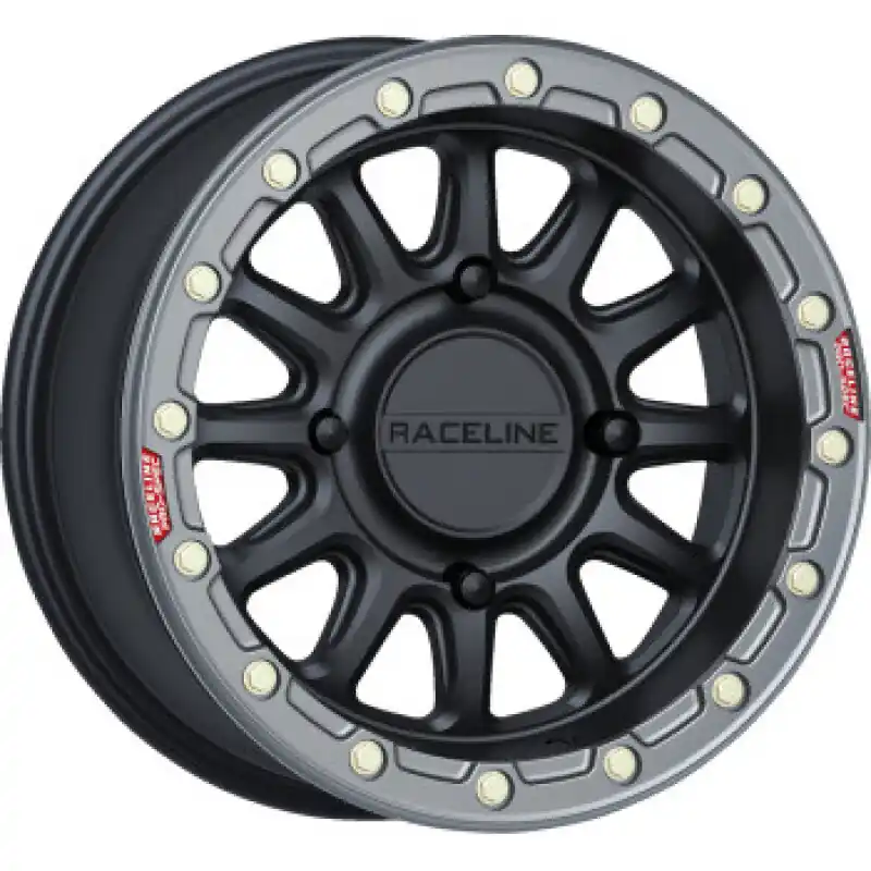 Raceline A14BG Alpha 15x7in/4x137 BP/10mm Offset/110.18mm Bore- Black & Gunmetal Ring Beadlock Wheel Clearance
