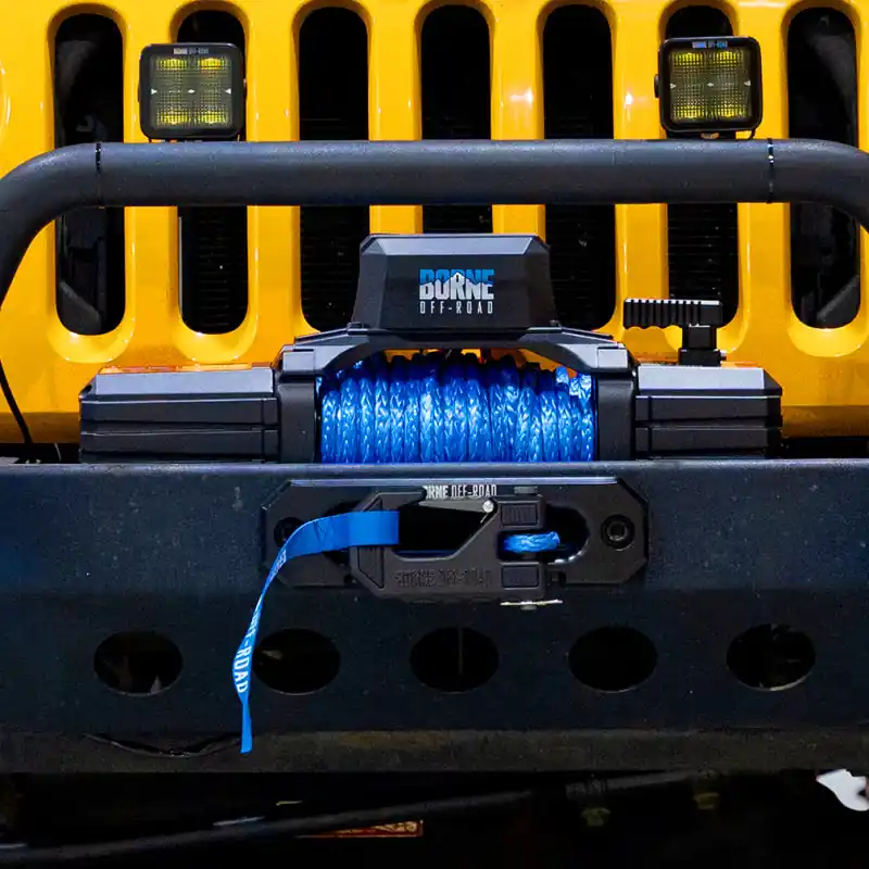 Worldwide Shipping Borne Off-Road 10K Winch - Grey Synthetic Rope