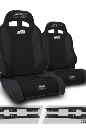 PRP EnduroTrek Reclining Suspension Seats Kit for Jeep Wrangler JK/JKU (Pair) - Black Super Sale