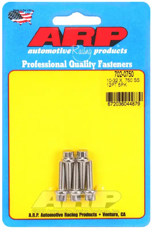 ARP 10-32 RH Thread, 0.750 in 12 Point SS 300 Bolts - Set of 5 Best Choice