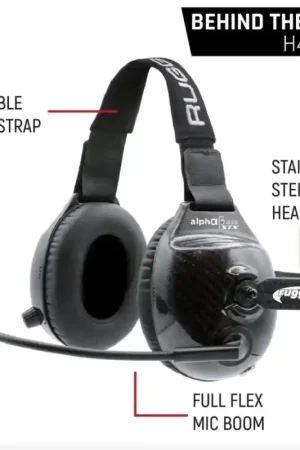 Crafted Rugged Radios AlphaBass Carbon Fiber Headset for STEREO and OFFROAD Intercoms Behind The Head