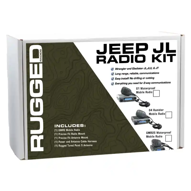Buy Direct Rugged Radios Jeep Wrangler JL/JLU/Gladiator JT 2-Way GMRS Radio Kit 25 Watt - GMR25 Waterproof
