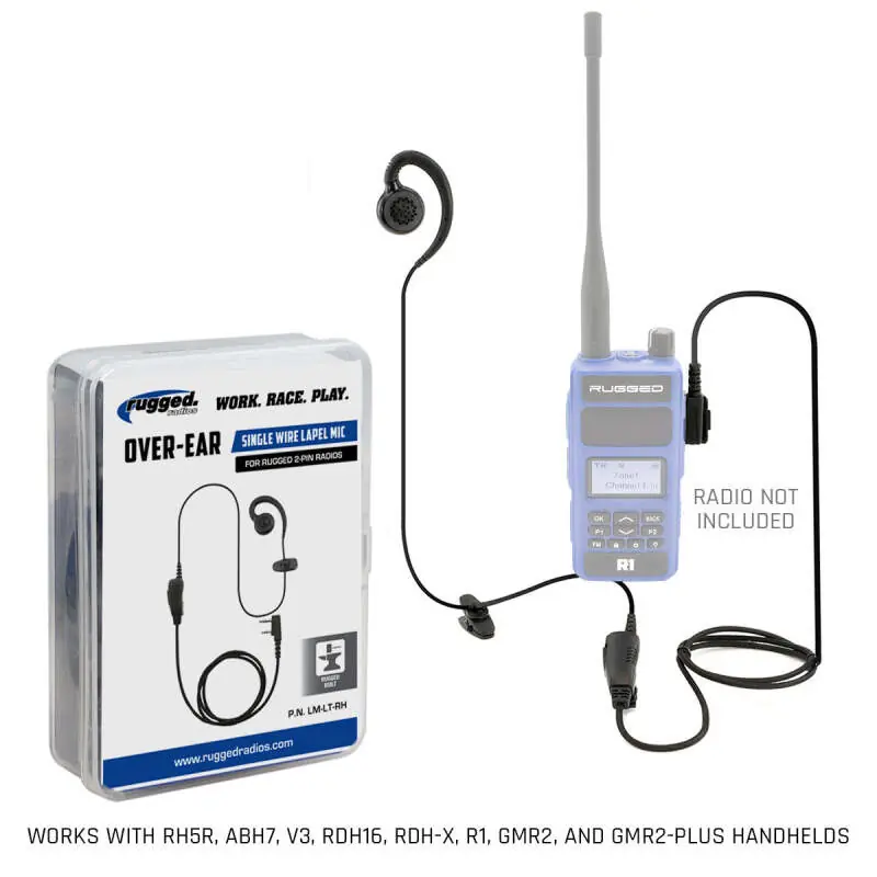 Rugged Radios Lapel Mic - 1 Wire with Ear Hook for Handheld Radios Place Order