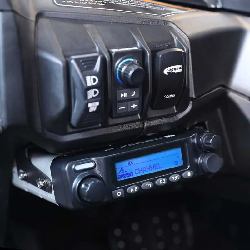 Rugged Radios Can-Am Maverick R Comm Kit w/2-Way Radio 696 PLUS Remote Head / M1 VHF Business Band One Day Deal