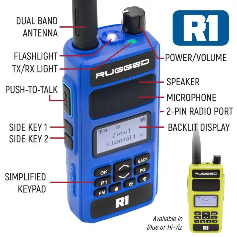 Rugged Radios NASCAR and IMSA Racing Comm System NASCAR / R1 / Blue Free Returns