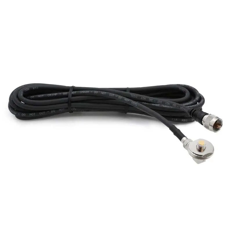 Free Shipping Rugged Radios 15 Ft Antenna Cable with Removable Mini 3/8 NMO Bulkhead Mount