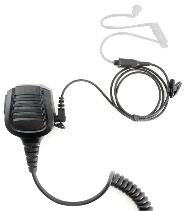 Rugged Radios PATROL Moto Kit - Ear Piece and Hand Mic With R1 (Blue) - Business Band Radio Today Only