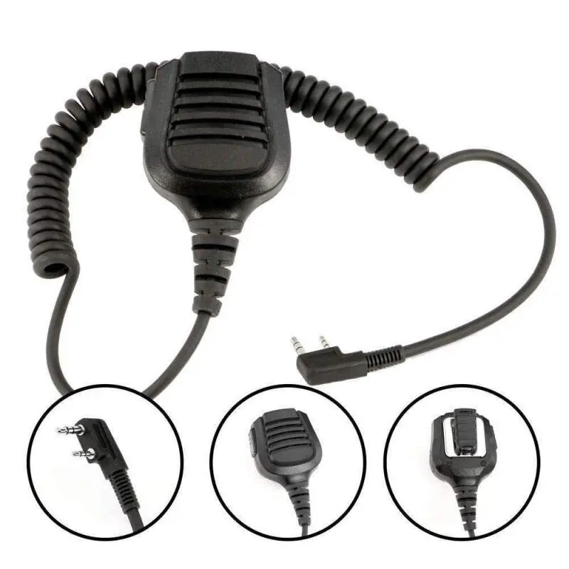 Rugged Radios PATROL Moto Kit - Ear Piece and Hand Mic With Black RDH-X -Business Band Radio In Demand