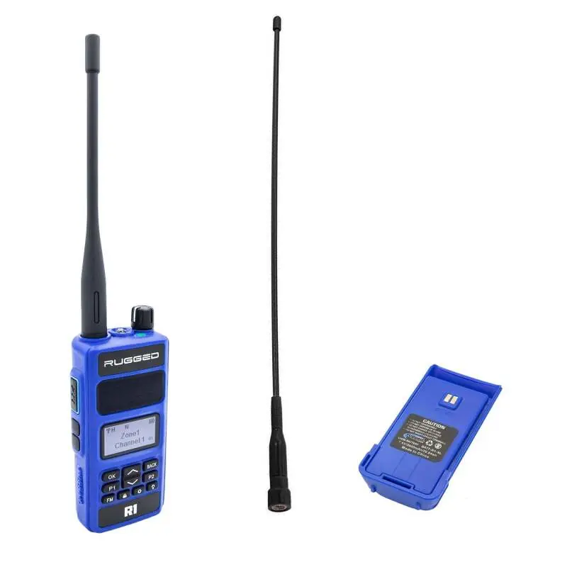 Rugged Radios BUNDLE - Rugged R1 - Handheld Radio with Long Range Antenna and High Capacity Battery Free Shipping
