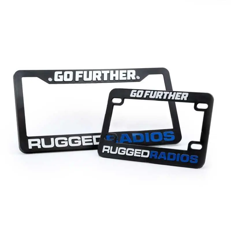 Rugged Radios Go Further License Plate Frames for Cars Trucks and Motorcycles Markdown
