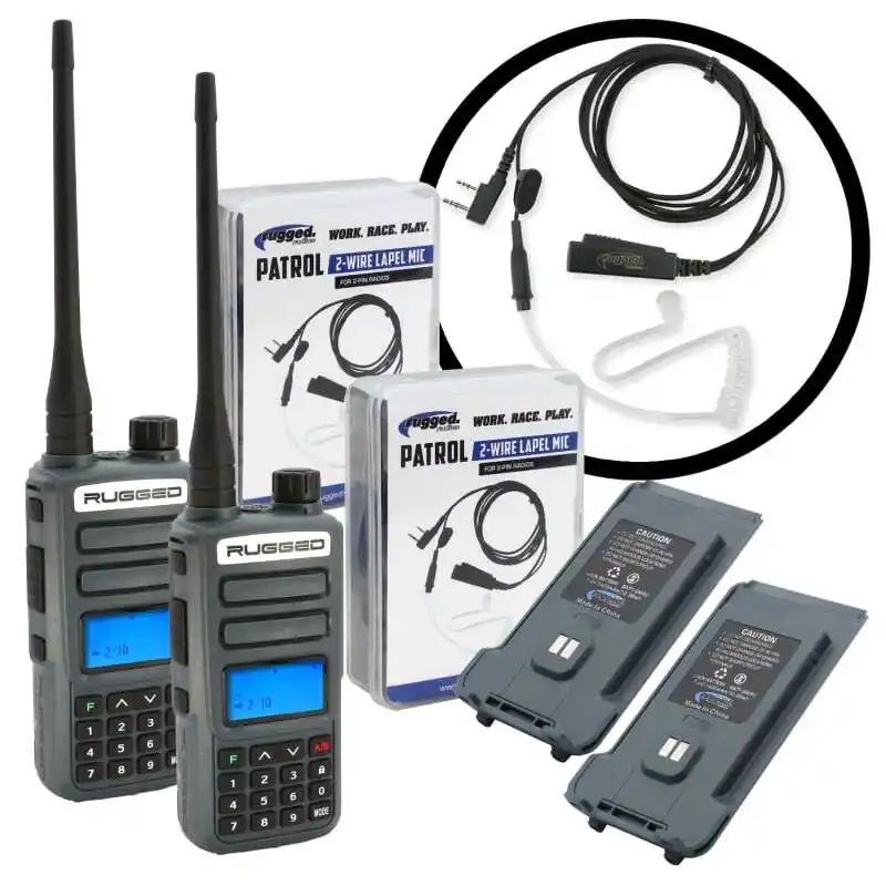 Seasonal Sale Rugged Radios GREAT OUTDOORS PACK - GMR2 PLUS - GMRS / FRS Two Way Handheld Radios with Accessories
