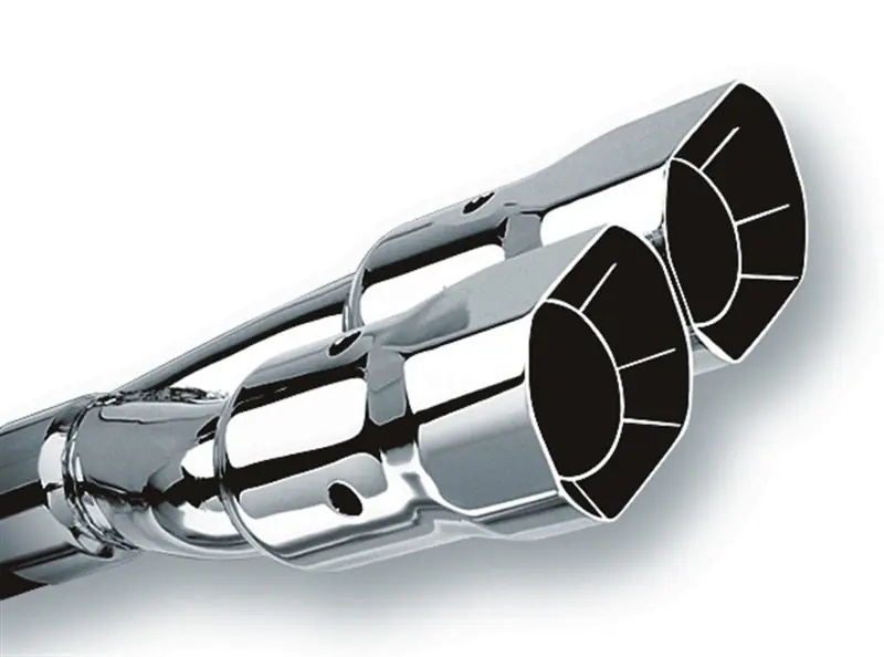 Borla Universal Polished Tip Dual Square Angle-Cut Intercooled (inlet 2 1/2in. Outlet 2 7/8 x 3 3/8i Professional Grade