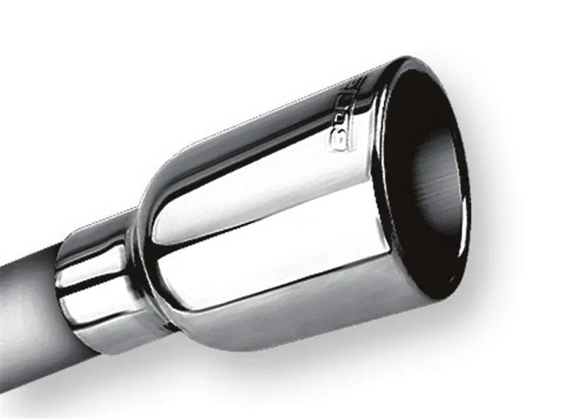 Borla 2.25in Inlet 3.19in Round Rolled Angle Cut Outlet x 5in Long Embossed Tip Today Only