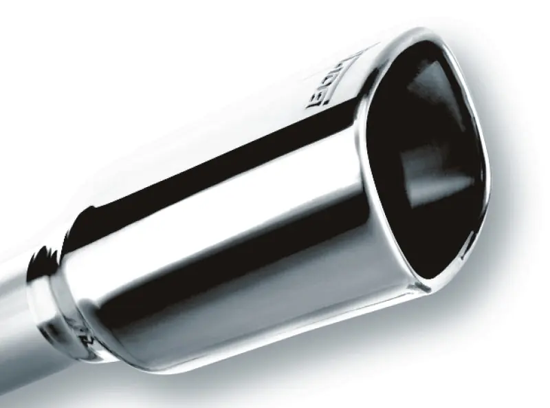 Borla 2.25in Inlet 3.28in x 3.5in Square Rolled Angle Cut x 7.88in Long Exhaust Tip Crafted