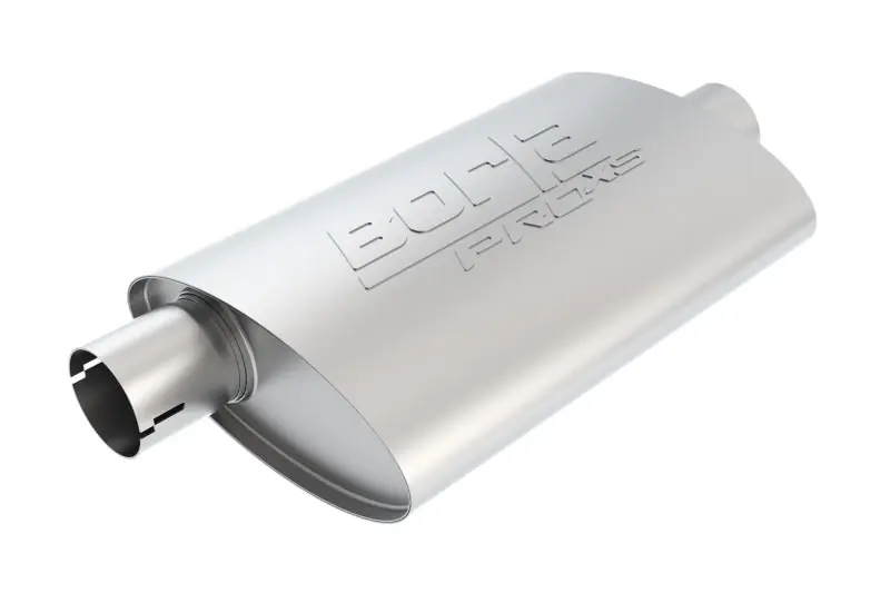 Bargain Borla Pro-XS 2in Tubing 14in x 4in x 9.5in Oval Notched Center/Offset Muffler