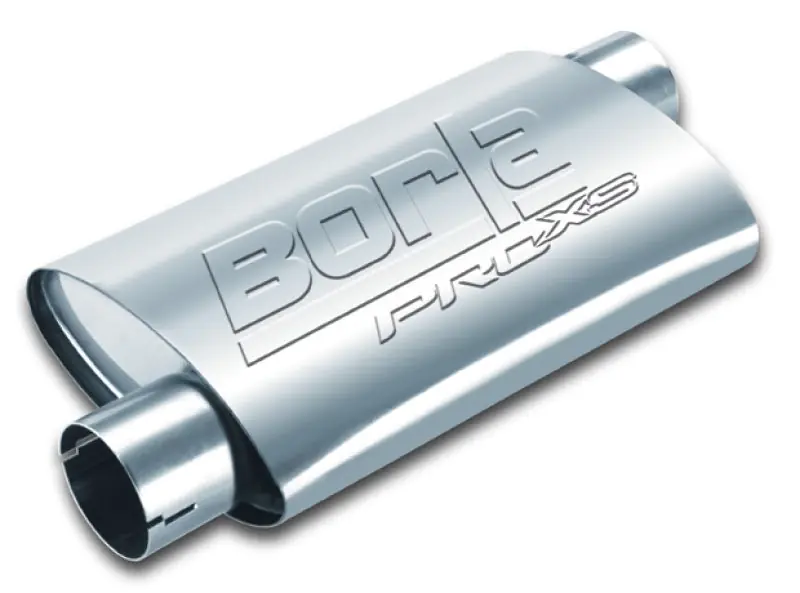 Same Day Shipping Borla Universal Pro-XS Muffler Oval 2.5in Inlet/Outlet Offset/Offset Notched Muffler