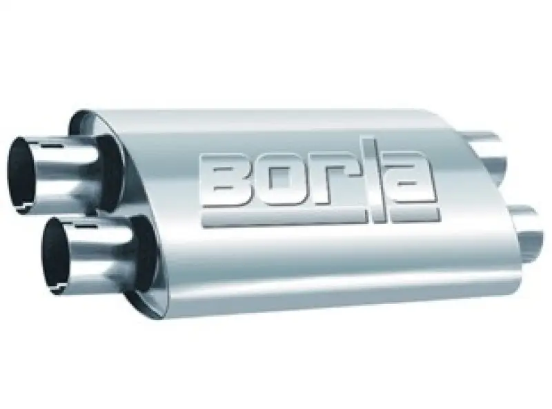 Free Returns Borla Universal ProXS Muffler - Oval Dual/Dual Inlet/Outlet 2.5in Tubing 19inx4inx9.5in Case