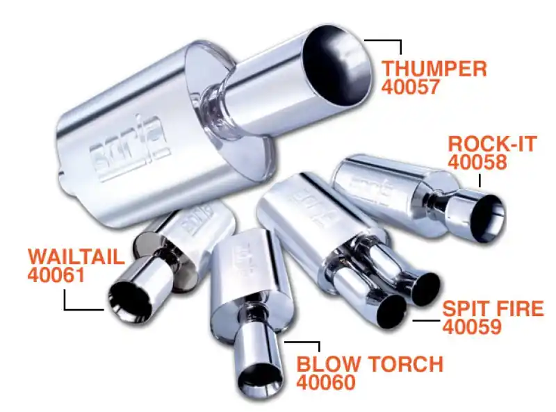 Money Back Guarantee Borla Wailtail Oval 2-1/4in x 5in Side Round Out Boomer Muffler