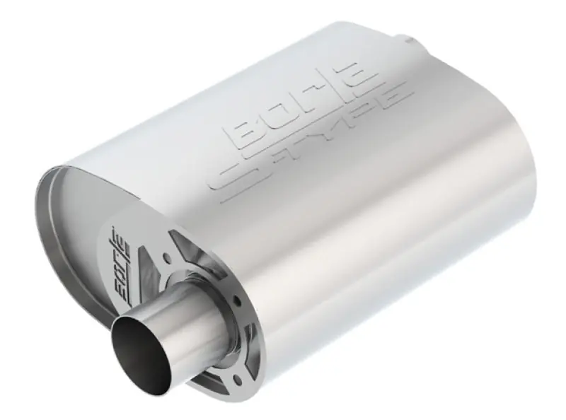 Premium Borla CrateMuffler Ford Coyote 2.5 inch Offset/Offset 12in x 6in x 10.34in S-Type Oval Muffler