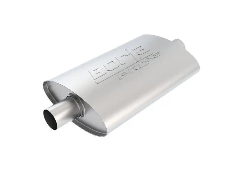 Get Yours Borla Pro-XS 2inch, 2inch, 14inch x 9-1/2inch x 4inch Oval Cen/Cen w/o Notch Turbo Muffler