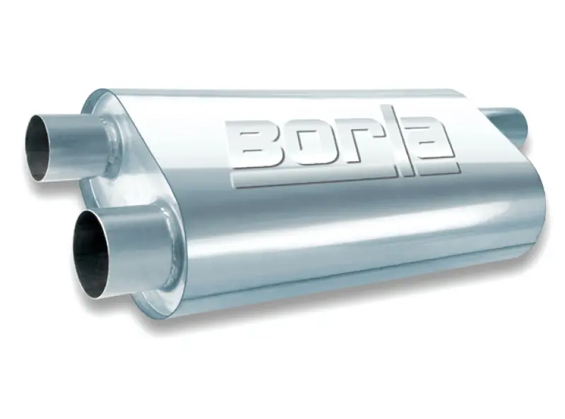 Borla Universal Oval Transverse Single 3in Inlet/2.5in Outlet 19in x 10.25in x 5.5in Turbo Muffler Premium