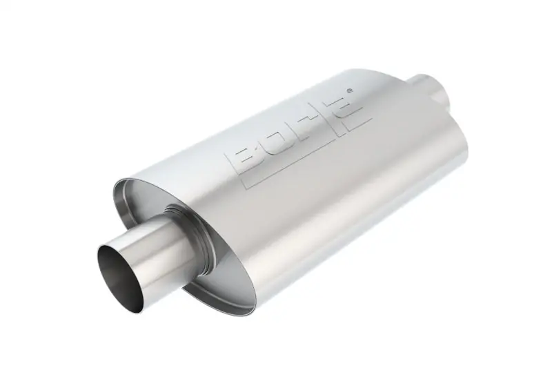 Budget Borla XR-1 Racing Sportsman 2 1/2 inch Outlet / 2 1/2 inch Inlet 12in Case Oval Muffler