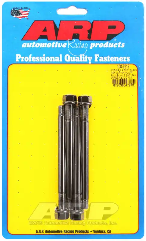 Don’t Miss Out ARP 5/16-24 X 4.500 Black Hex Water Pump Pulley w/ 3.250in Fan Spacer Stud Kit