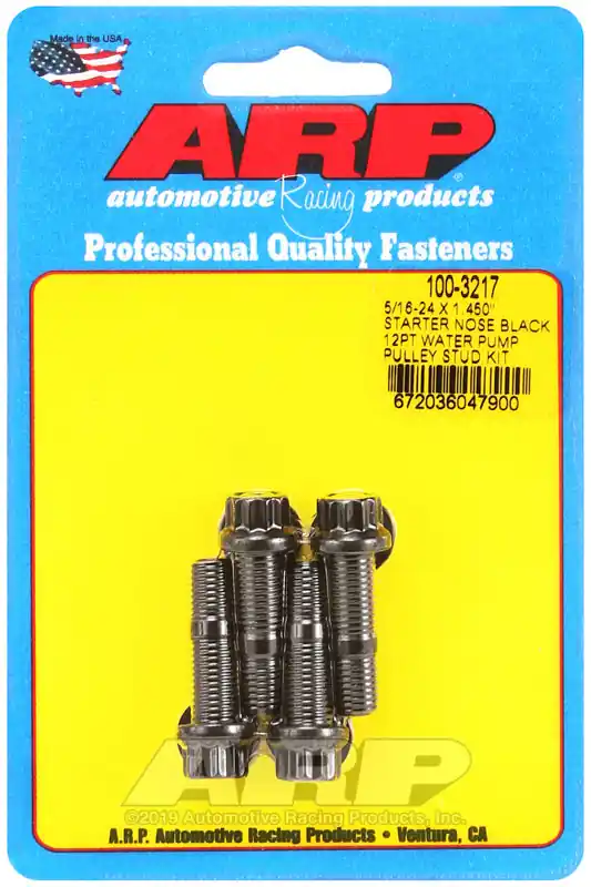 ARP 5/16-24 X 1.450 starter nose black 12pt water pump pulley stud kit Don’t Miss Out