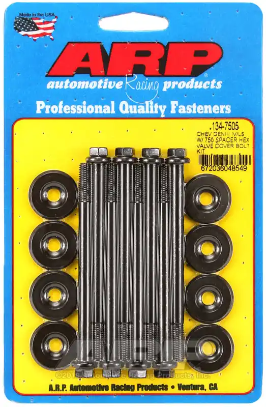 ARP Small Block Chevy GENIII/IV LS Series .750 Spacer Hex Valve Cover Bolt Kit - Black Weekend Sale