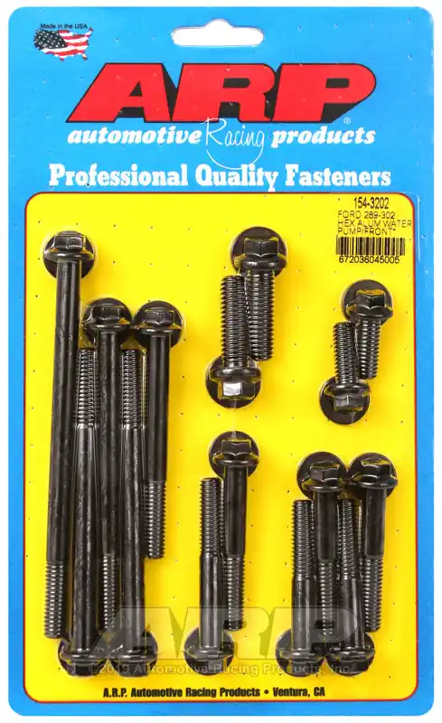 Must Have ARP Ford 289-302 Hex Aluminum Water Pump and Front Cover Bolt Kit
