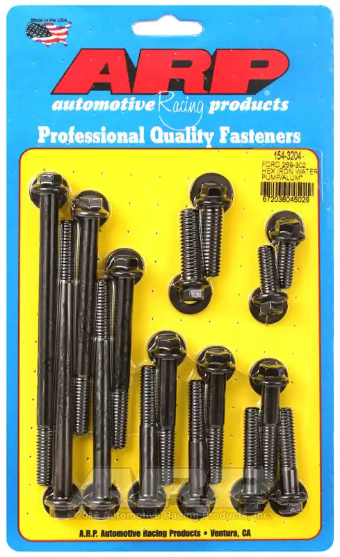 ARP Ford 289-302 Hex Iron Water Pump and Front Cover Bolt Kit Best Seller