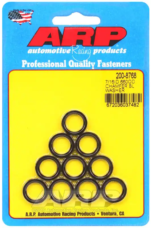 Buy Online ARP 8740 Chrome Moly 7/16in x .660 x .120 Black Chamfer Washer - 10 Pack