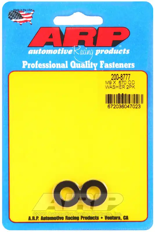 Buy Online ARP M9 ID .670 OD Chamfer Black Washer - 2 Pack