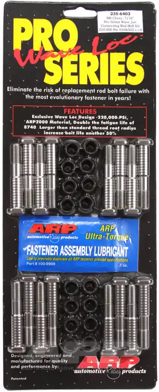 ARP BB Chevy 7/16in pro wave-loc rod bolt kit Top Rated