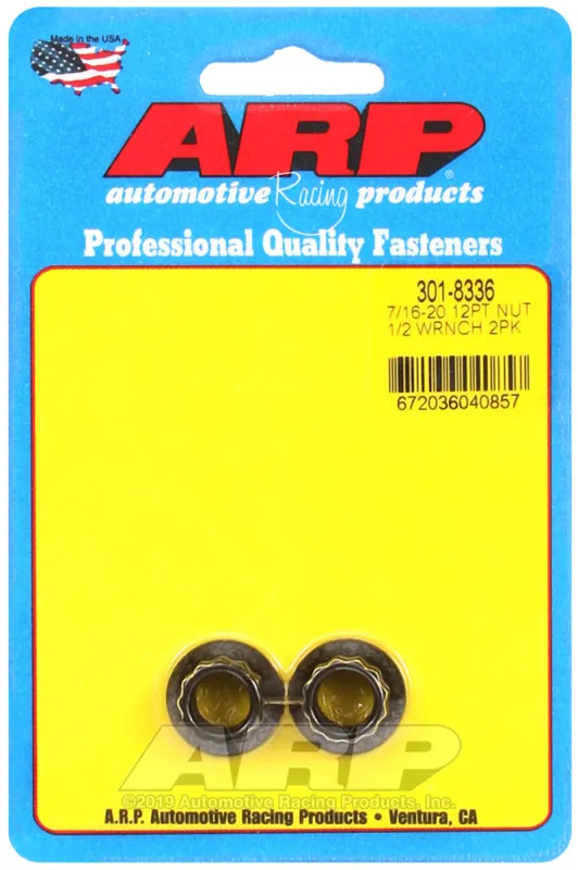 Final Sale ARP 7/16in-20 1/2 Socket 12pt Nut Kit 2 Pack