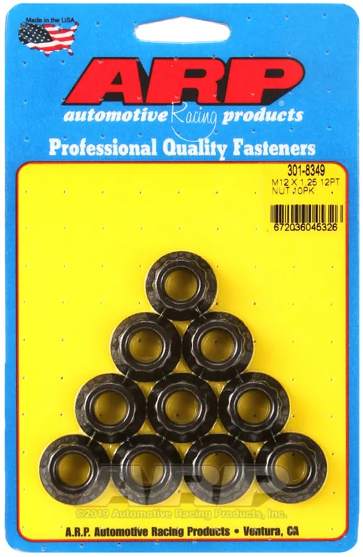 Trending ARP M12 X 1.25 12pt nut kit 8740 Chrome Moly (Pack of 10)