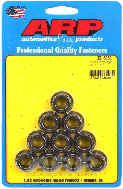 Place Order ARP M12 x 1.25 12-Point Nut Kit (Pack of 10)