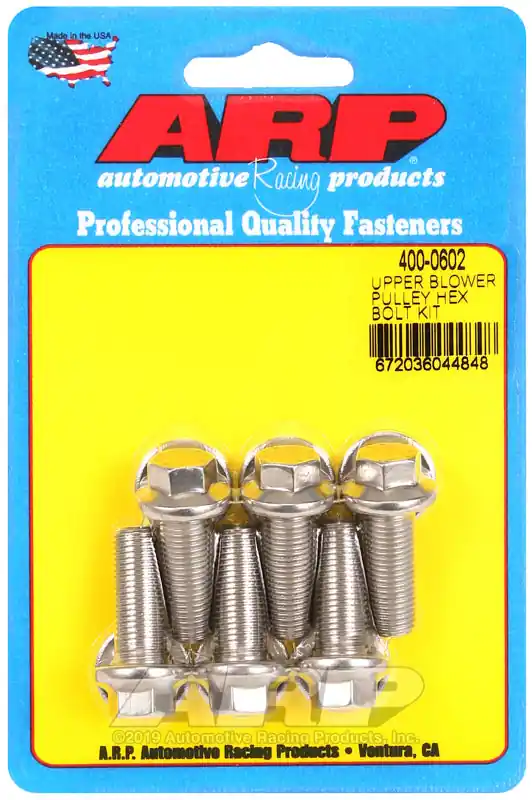 Authentic ARP Upper blower pulley SS hex bolt kit