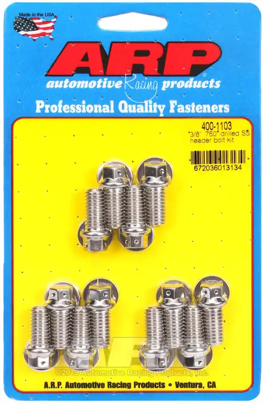 ARP 3/8 x .750 drilled SS header bolt kit Special Discount