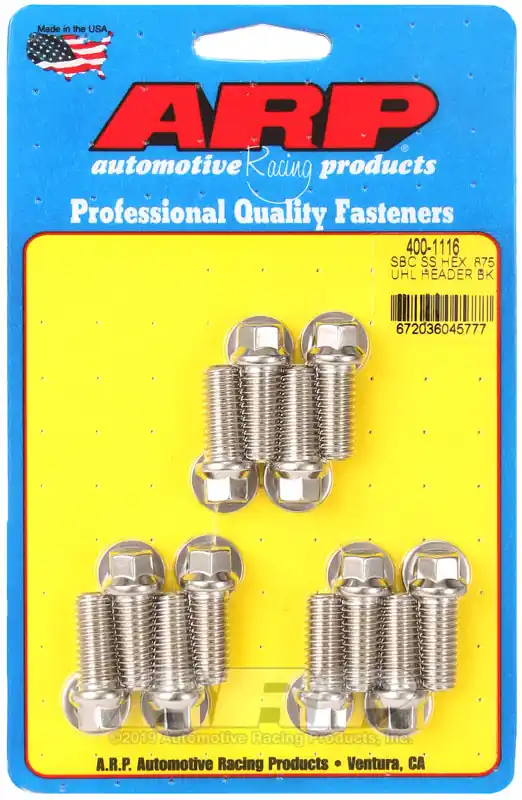 ARP SB Chevy SS Hex .875 UHL Header Bolt Kit Certified